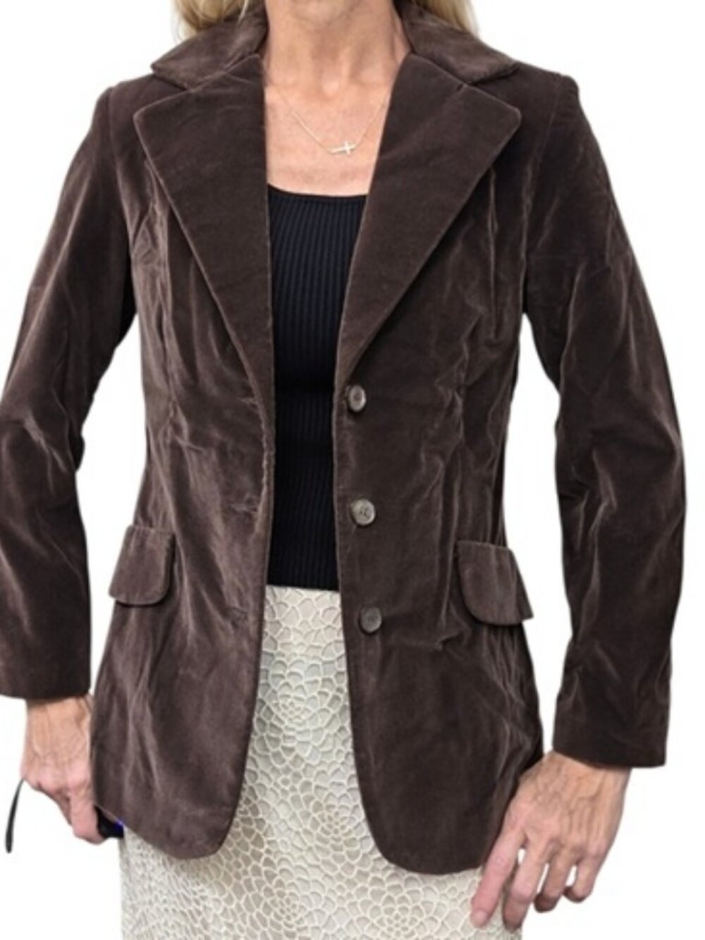 Vintage Koret of California Brown Velvet Blazer Jacket 80s 90s Size 8